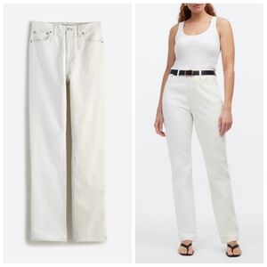 Madewell The '90s Straight Jean In Pure White Vintage Canvas Size 31